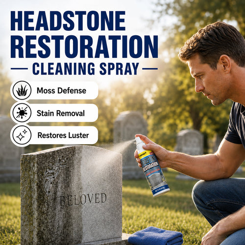 ✨ TIMNAMY®Ultimate Memorial Stone & Headstone Cleaner Spray | Safe on Granite & Marble | Removes Algae & Yellow Stains 🌿🕯️