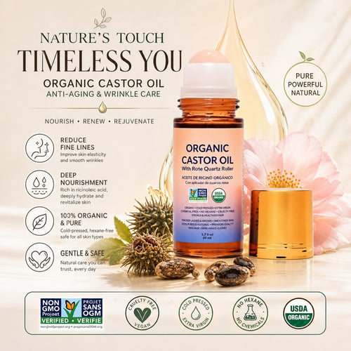 🔥 🏆#1 Best Seller ⏰TIMNAMY® Organic Golden OrganicRoll-On with Rose Quartz 🎁🎁1