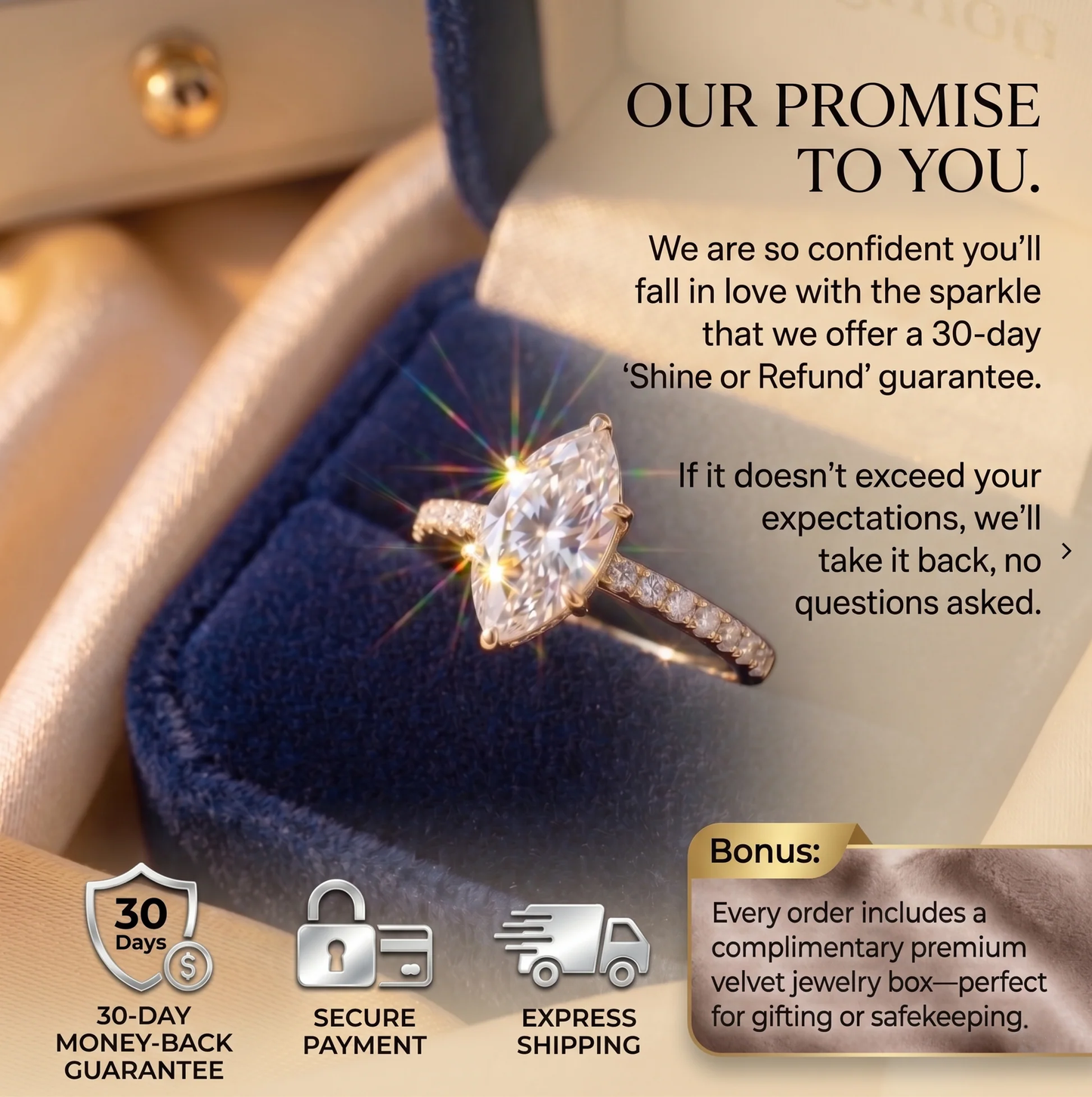 🎁 90% OFF TODAY: Yellow Gold Marquise-Cut Diamond Ring — Stop Saving Your Radiance for "Someday" — Own the Luxury You Deserve, Right Now 🎁