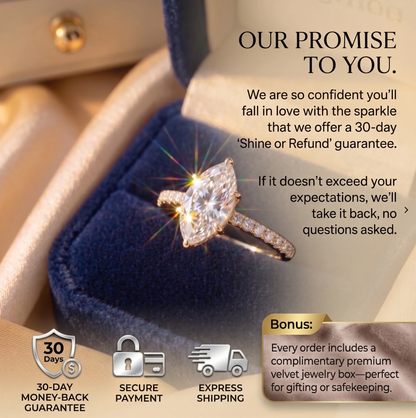 🔥 90% OFF TODAY: Yellow Gold Marquise-Cut Diamond Ring — Stop Saving Your Radiance for "Someday" — Own the Luxury You Deserve, Right Now 💎