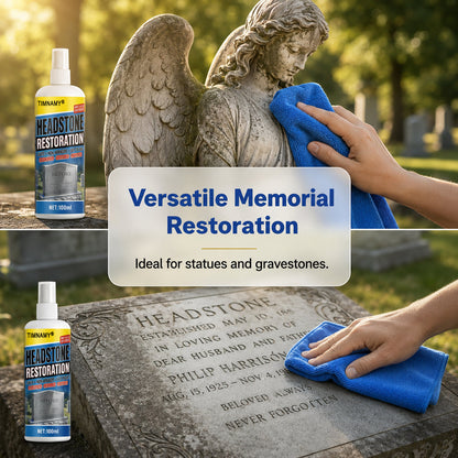 ✨ TIMNAMY®Ultimate Memorial Stone & Headstone Cleaner Spray | Safe on Granite & Marble | Removes Algae & Yellow Stains 🌿🕯️