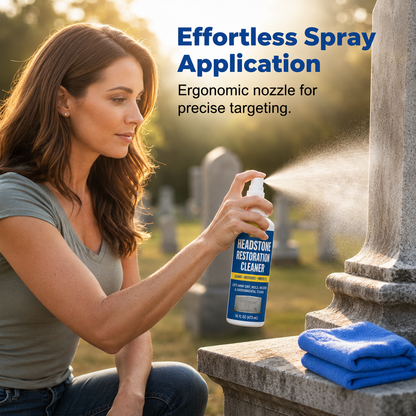 ✨ TIMNAMY®Ultimate Memorial Stone & Headstone Cleaner Spray | Safe on Granite & Marble | Removes Algae & Yellow Stains 🌿🕯️