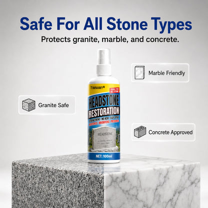 ✨ TIMNAMY®Ultimate Memorial Stone & Headstone Cleaner Spray | Safe on Granite & Marble | Removes Algae & Yellow Stains 🌿🕯️
